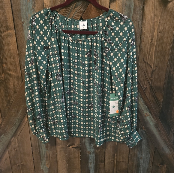 CAbi sz Med, NWT, long sleeve, pull over style, pretty green - Picture 3 of 6